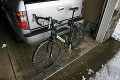 Cyclocross bike worked fine in the snowy streets